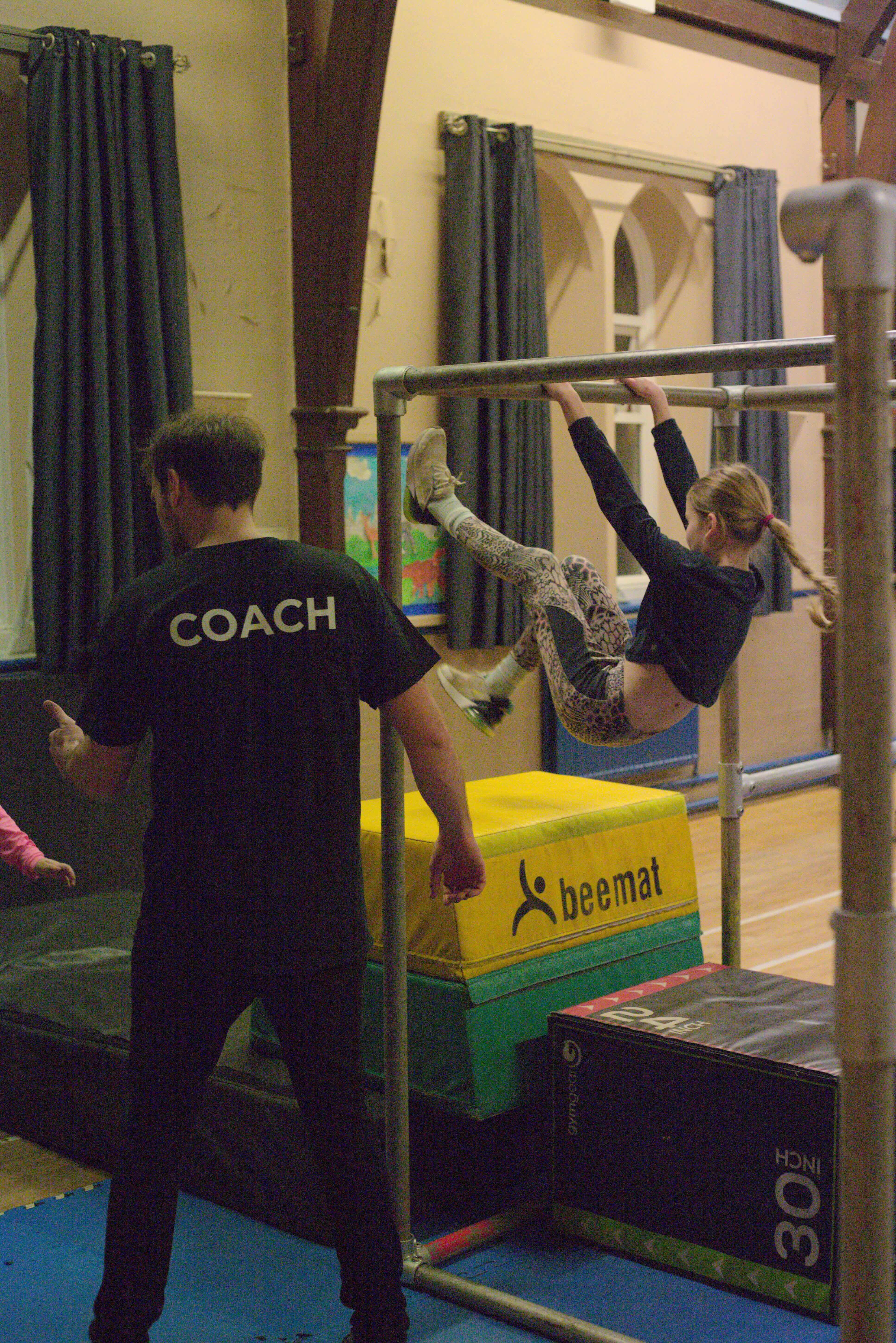 Parkour coaching in action